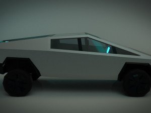 low poly sci-fi car 01 3D Model