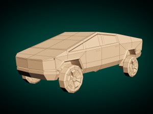 low poly sci-fi car 01 3D Model