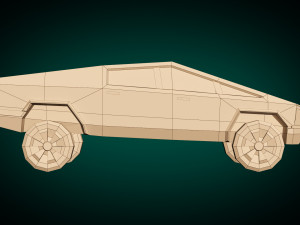 low poly sci-fi car 01 3D Model