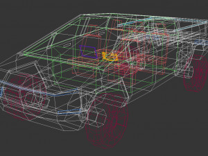 low poly sci-fi car 01 3D Model