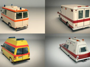 pacchetto ambulanza low poly Modello 3D
