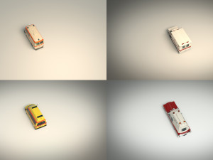 low poly ambulance pack 3D मॉडल