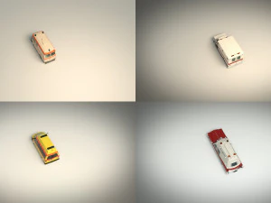 pacchetto ambulanza low poly Modello 3D