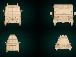 low poly ambulance pack 3D मॉडल
