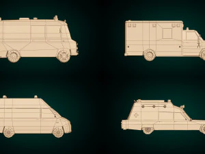 pacchetto ambulanza low poly Modello 3D