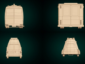 low poly ambulance pack 3D मॉडल