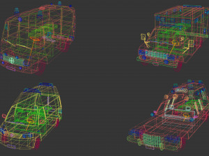 low poly ambulance pack 3D मॉडल
