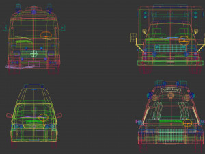 low poly ambulance pack 3D मॉडल