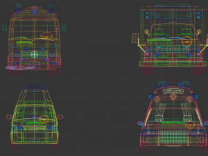 pacchetto ambulanza low poly Modello 3D