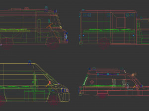 low poly ambulance pack 3D मॉडल