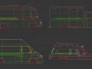 pacchetto ambulanza low poly Modello 3D