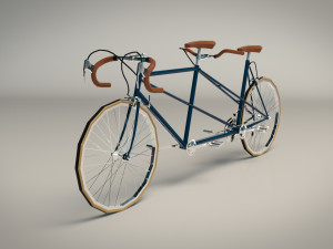 low poly tandem bike Model 3D