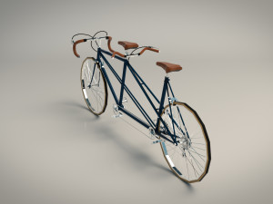 low poly tandem bike Model 3D