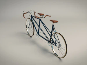 low poly tandem bike 3D Model