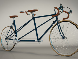 low poly tandem bike Model 3D