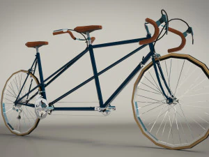 low poly tandem bike 3D Model