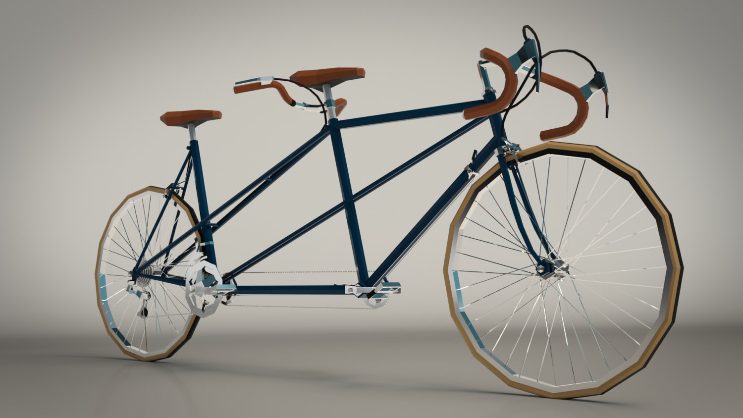 low poly tandem bike 3D Model in Bicycle 3DExport