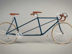low poly tandem bike Model 3D