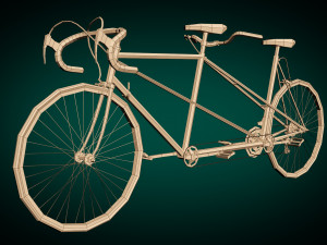 low poly tandem bike Model 3D