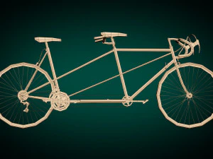 low poly tandem bike 3D Model
