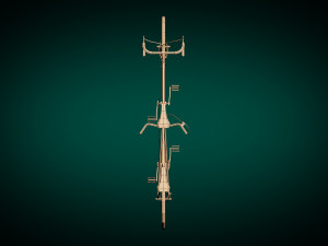 low poly tandem bike Model 3D
