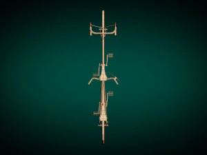 low poly tandem bike 3D Model