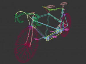 low poly tandem bike Model 3D