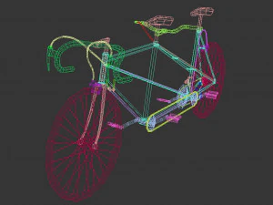 low poly tandem bike 3D Model