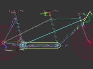 low poly tandem bike Model 3D