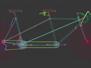 low poly tandem bike 3D Model