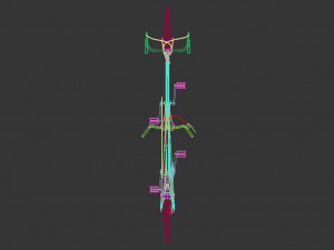 low poly tandem bike Model 3D
