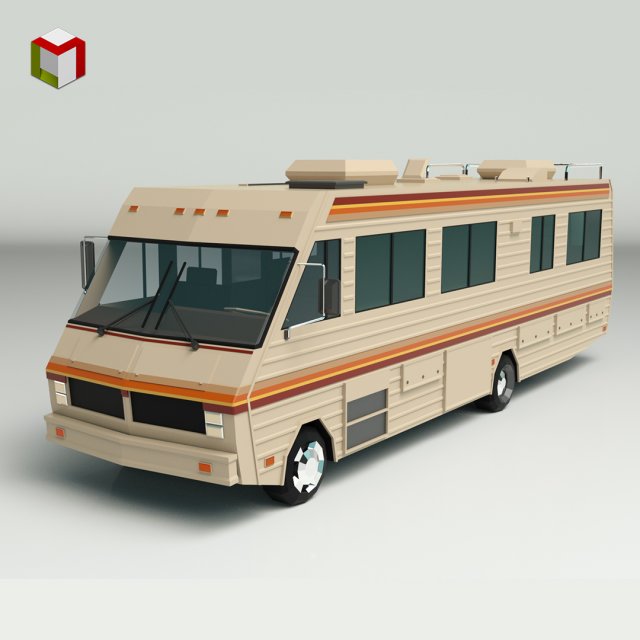 low poly motorhome 02 Model 3D .c4d .max .obj .3ds .fbx .stl .blend 