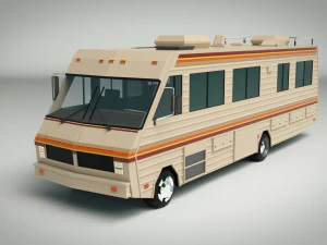 low poly motorhome 02 3D Model