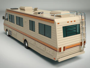 low poly motorhome 02 3D Model