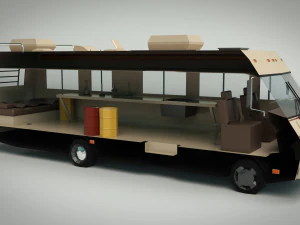 low poly motorhome 02 3D Model