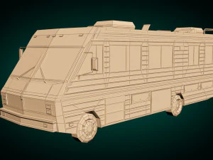 low poly motorhome 02 3D Model