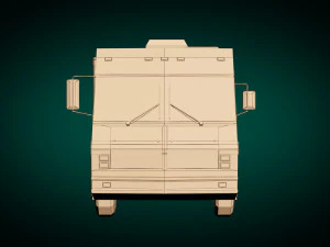 low poly motorhome 02 3D Model