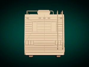 low poly motorhome 02 3D Model