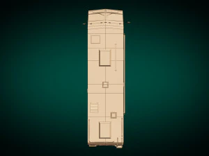 low poly motorhome 02 3D Model