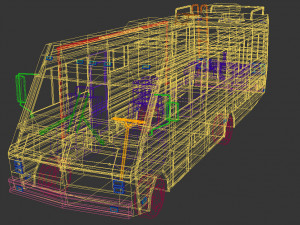low poly motorhome 02 Model 3D