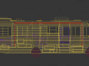 low poly motorhome 02 3D Model