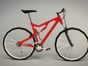 low poly mountain bike 3D Model