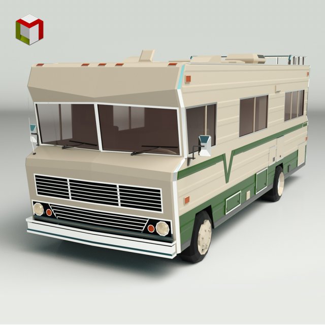 Low poly motorhome 03 3D Модель .c4d .max .obj .3ds .fbx .stl .blend 
