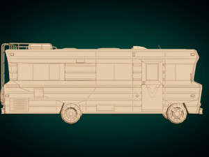 Low poly motorhome 03 3D Модель