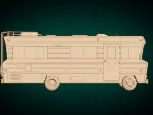 Low-Poly-Wohnmobil 03 3D Modell