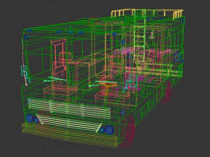 Low-Poly-Wohnmobil 03 3D Modell
