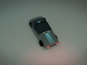 low poly sci-fi car 02 3D Model