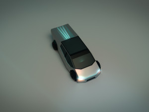 low poly sci-fi car 02 3D Model