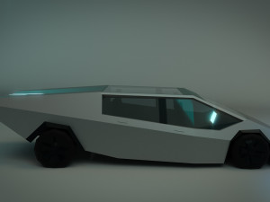 low poly sci-fi car 02 3D Model