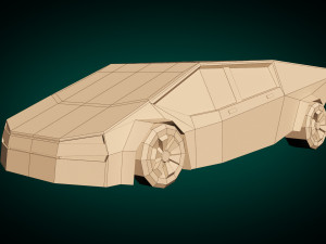 low poly sci-fi car 02 3D Model